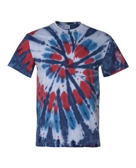 Unisex Multi-Color Cut-Spiral Tie-Dyed T-Shirt Dyenomite 200T2