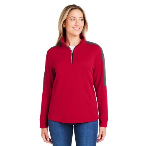 Women's Market Snag Protect Mesh Colorblock Quarter-Zip Pullover CORE365 CE404W