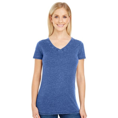 Women's Vintage Dye V-Neck T-Shirt Threadfast Apparel 208B