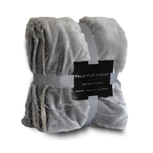 Faux Fur Throw Blanket Alpine Fleece 8730