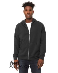 Bella + Canvas 3741   FWD Fashion Unisex Full-Zip Fleece with Zippered Hood