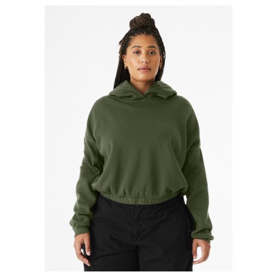 Bella + Canvas 7506C   Ladies' Sponge Fleece Cinched Bottom Hooded Sweatshirt