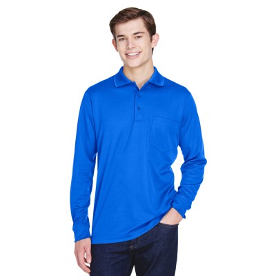 CORE365 88192P   Adult Pinnacle Performance Long-Sleeve Pique Polo with Pocket