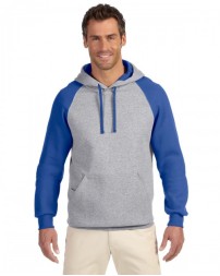Adult 8 oz. NuBlend® Colorblock Raglan Pullover Hooded Sweatshirt - Jerzees 96CR Hooded Sweatshirts