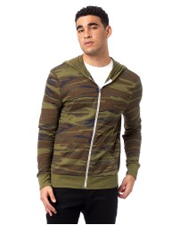 Alternative AA1970P   Men's Triblend Long-Sleeve Printed Full Zip Hoodie