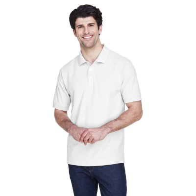 Men's Pima Piqué Short-Sleeve Polo - Devon & Jones D100 Mens Polo Shirts