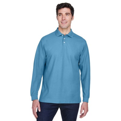 Devon & Jones D110   Men's Pima Pique Long-Sleeve Polo