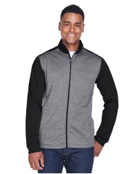 Devon & Jones DG796   Men's Newbury Colorblock Melange Fleece Full-Zip