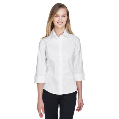 Devon & Jones DP625W   Ladies' Perfect Fit 3/4-Sleeve Stretch Poplin Blouse