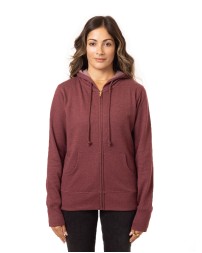 econscious EC4580   Ladies' Heathered Full-Zip Hooded Sweatshirt