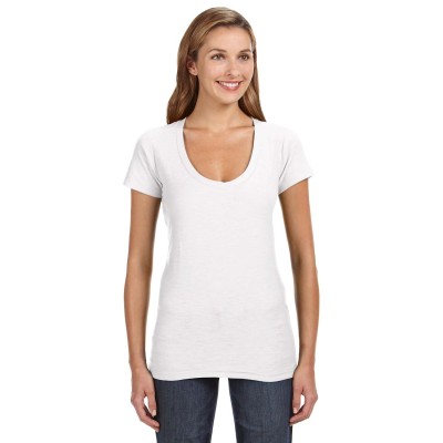 J America JA8169   Ladies' V-Neck Slub T-Shirt
