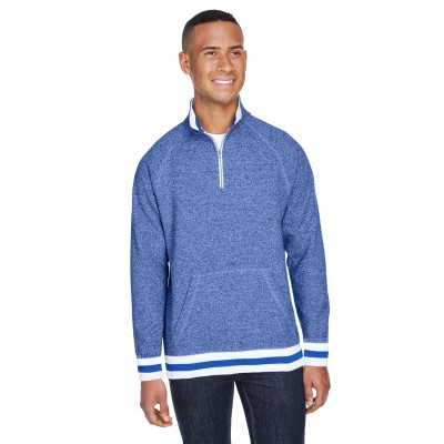 J America JA8703   Adult Peppered Fleece Quarter-Zip