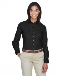 Ladies' 6.5 oz. Long-Sleeve Denim Shirt - Harriton M550W Women Woven Shirts