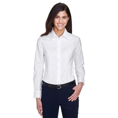Harriton M600W   Ladies' Long-Sleeve Oxford with Stain-Release