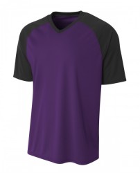 Adult Polyester V-Neck Strike Jersey with Contrast Sleeve - A4 N3373 Jersey T Shirts