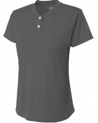 Girl's Tek 2-Button Henley Shirt - A4 NG3143 Girls T Shirts