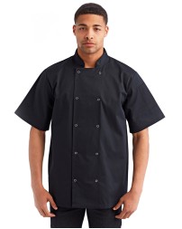 Unisex Studded Front Short-Sleeve Chef's Jacket - Artisan Collection by Reprime RP664 Chef Coats