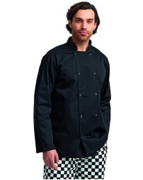 Unisex Studded Front Long-Sleeve Chef's Jacket - Artisan Collection by Reprime RP665 Chef Coats